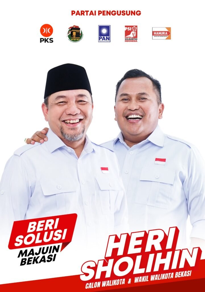 Visi Misi Heri Sholihin di Pilkada Bekasi 2024 dengan slogan "Maju Bareng, Seneng Bareng."